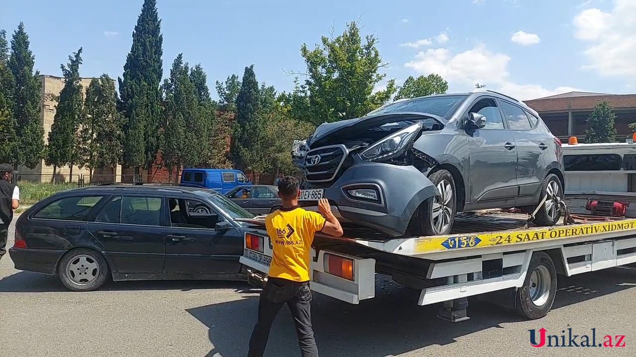 Gəncədə zəncirvari qəza - FOTOLAR